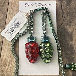 Betsey Johnson Jingle Bell Bling Christmas Lights Glass Drop Earrings